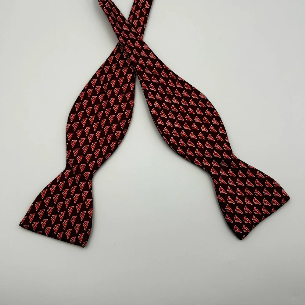 Virginia Tech 100% Silk Bow Tie Hokies VT Logo College Self-Tie Rivetz of Boston